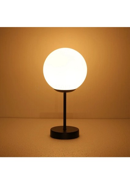 Cam Başlıklı Masa Yatak Başı Abajur