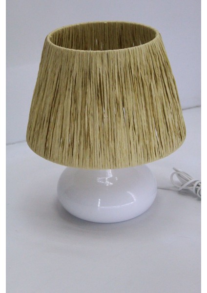 Rafya Başlıklı Metal Ayaklı Masa Abajuru modelleri