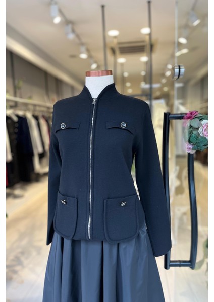 UW251045 Unıque Fermuar Detaylı Triko Hırka modelleri