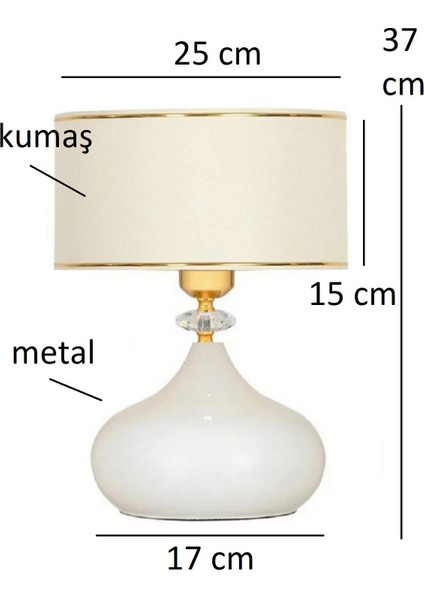 1 Adet Avize 2 Adet Full Beyaz Gold Şeritli Elips Masa Abajuru modelleri