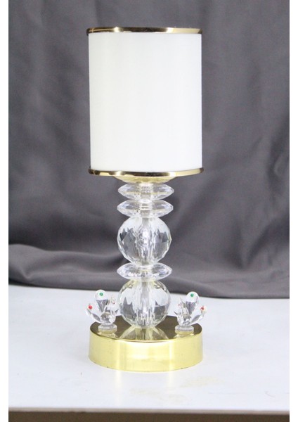 Kristal Taşlı Masa Abajuru Gece Lambası Yatak Başı Lambası