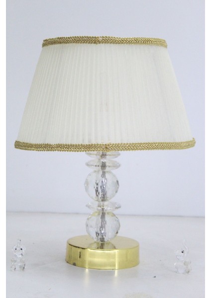 Kristal Taşlı Masa Abajuru Gece Lambası Yatak Başı Lambası