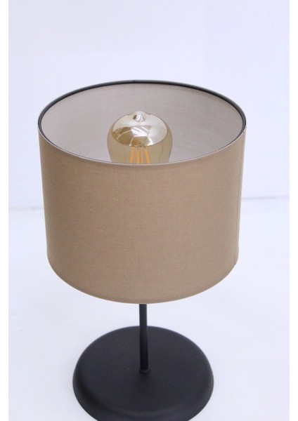 Serin Masa Abajuru Yatak Başı Lambası Gece Çoçuk Lambası Kumaş Başlık Metal Ayak modelleri