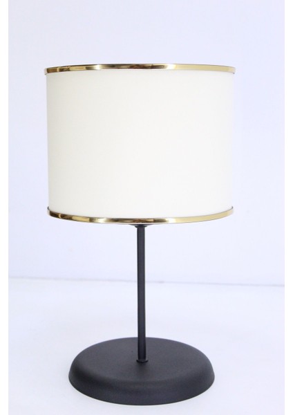 Serin Masa Abajuru Yatak Başı Lambası Gece Çoçuk Lambası Kumaş Başlık Metal Ayak