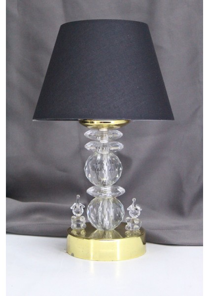 Kristal Taşlı Masa Abajuru Gece Lambası Yatak Başı Lambası