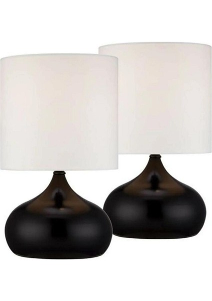 2 Adet Krem Kumaş Şapkalı Metal Elips Masa Lambaları El Işi Sıvama Metal fiyatları