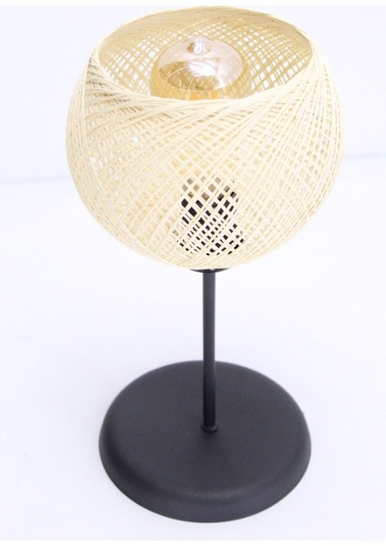 Serin Masa Abajuru Yatak Başı Lambası Gece Çoçuk Lambası Kumaş Başlık Metal Ayak modelleri