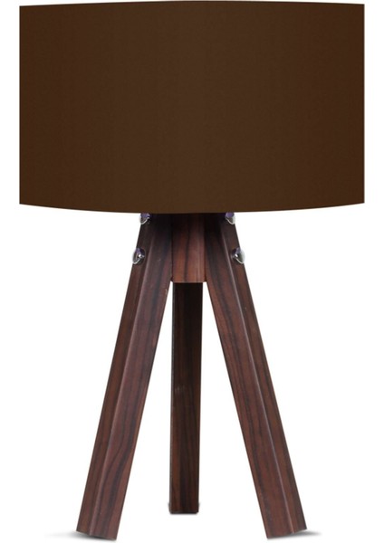 3 Ayaklı Mdf Abajur Kahve Şapka Kahve Ayak