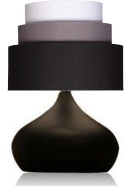 3 Katlı Elips Pasta Masa Komodin Abajuru