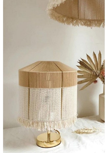 Özel Tasarım Makrome Masa Komidin Yatak Başı Abajuru modelleri