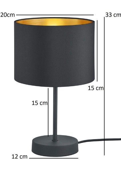 Kumaş Başlıklı Masa Abajuru Gece Lambası