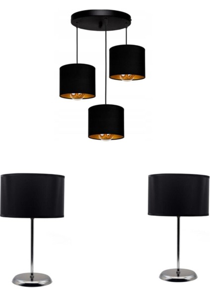 Konsep Salon Seti 2 Adet Abajur 1 Adet Avize