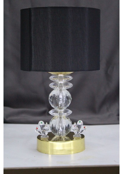 Kristal Taşlı Masa Abajuru Gece Lambası Yatak Başı Lambası