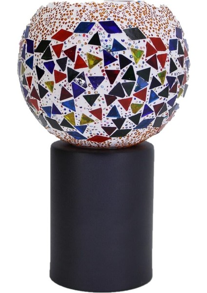 Cam Başlıklı Burhan Abajur Masa Gece Yatak Başı Lambası