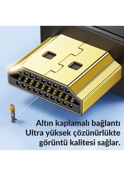 Jasoz Altın Kaplama Hd Series 120hz 8k HDMI To HDMI 2.1V HDMI Kablosu Görüntü Aktarım Kablosu