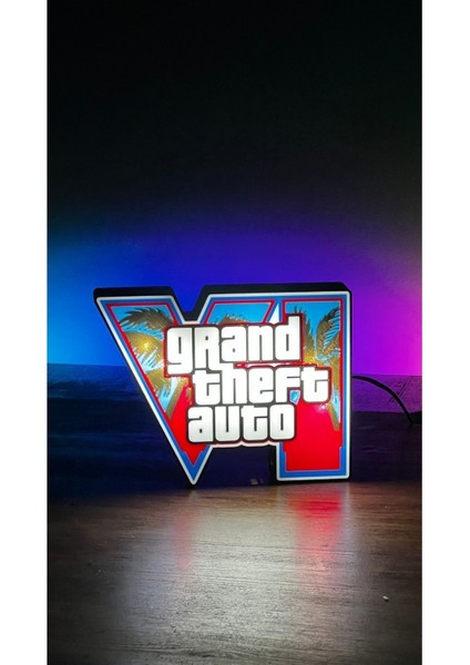 Gta 6 Aydınlatmalı Tablo (Adaptör Dahil Değildir)