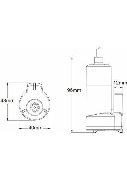 Marin Dalgıç Tip Su Pompası 12V Ø: 12 mm 12 Lt / Dk - 2 Amp Seaflo