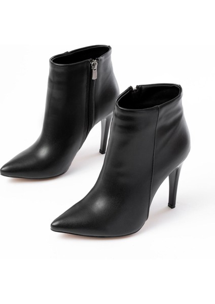 VRT-4802 Siyah Yüksek Ince Topuklu Fermuarlı Kadın Bot modelleri