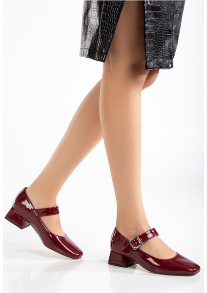 Bordo Rugan Günlük 4 cm Topuklu Bayan Ayakkabı fiyatları