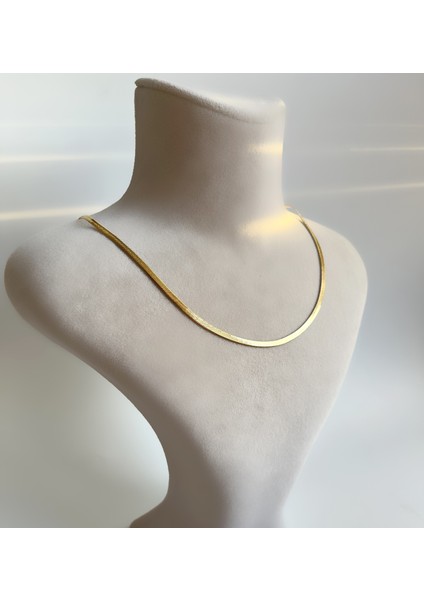 Italyan Ince Zincir Gold Çelik Kolye