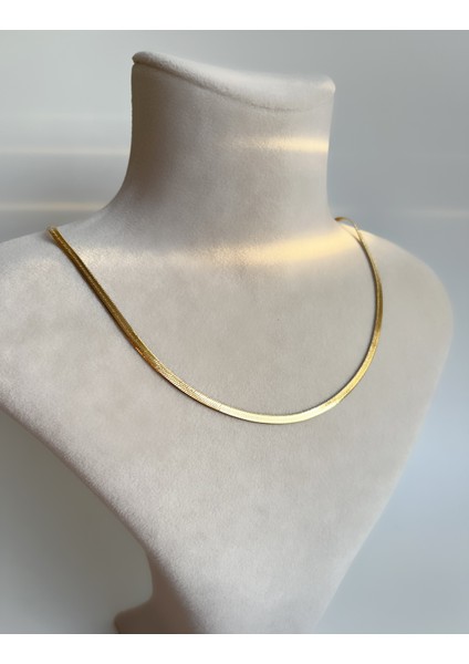 Italyan Ince Zincir Gold Çelik Kolye