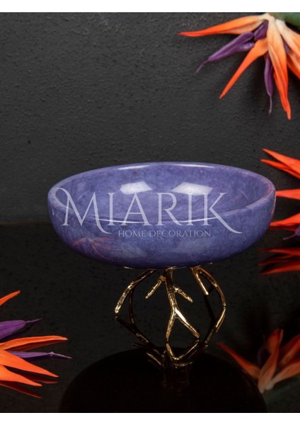 Renkli Dogal Mermer Kase Pirinc Boynuz Ayakli