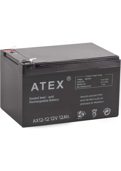 Atex Ax-12 Volt 12 Ah Akü (151 x 98 x 95 Mm) 663058