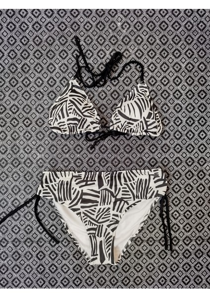 Zebra Üçgen Yandan Büzmeli Bikini