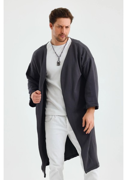 Uzun Kimono Siyah Düz Fakir Kol Oversize Bohem modelleri