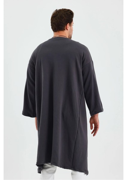 Uzun Kimono Siyah Düz Fakir Kol Oversize Bohem fırsatları