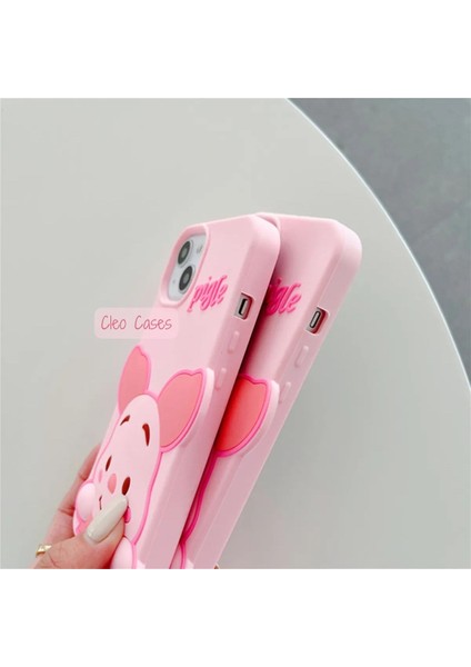 iPhon Ayfon 14 Pro Pink Pigle Anime Figürlü Yumuşacık Hamur Kılıf