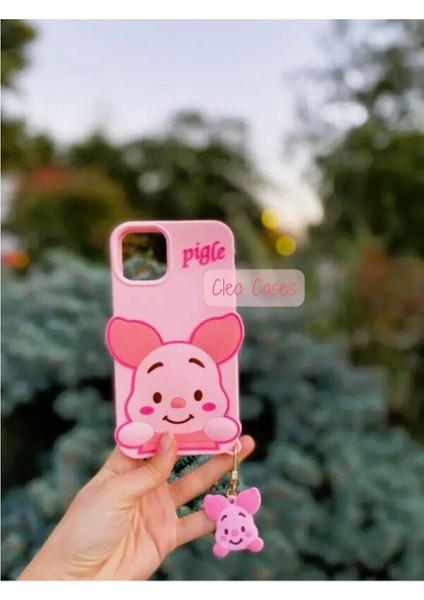 iPhon Ayfon 14 Pro Pink Pigle Anime Figürlü Yumuşacık Hamur Kılıf