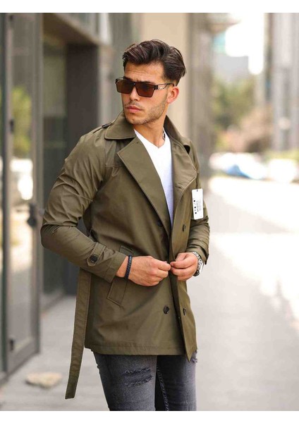 Erkek Su ve Rüzgar Geçirmez Kemerli Trençkot modelleri