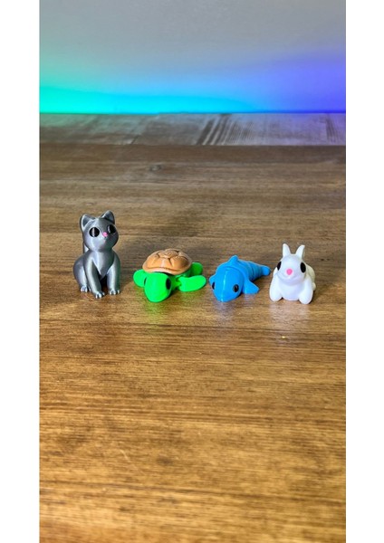 Minik Hayvanlar Dekoratif Figür (Kedi-Kaplumbağa-Yunus-Tavşan)