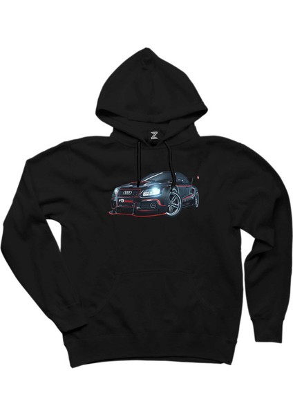 Audi R8 Tuning Siyah Kapşonlu Sweatshirt Hoodie