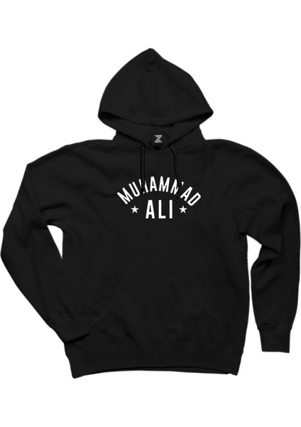 Muhammed Ali Text Siyah Kapşonlu Sweatshirt Hoodie