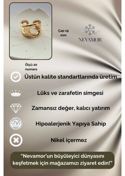 Altın Kaplama Gold Tasarım Yüzük