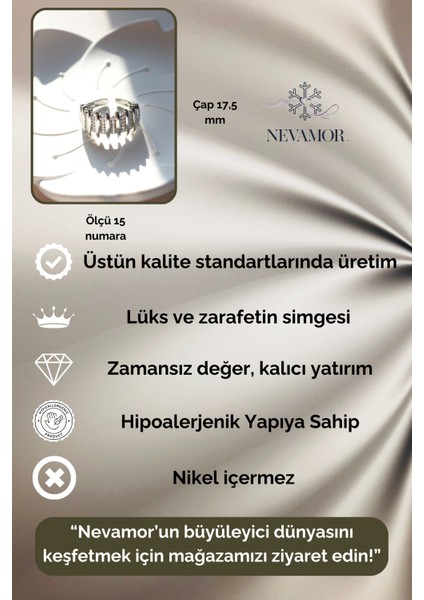 Altın Kaplama Taşlı Silver Yüzük