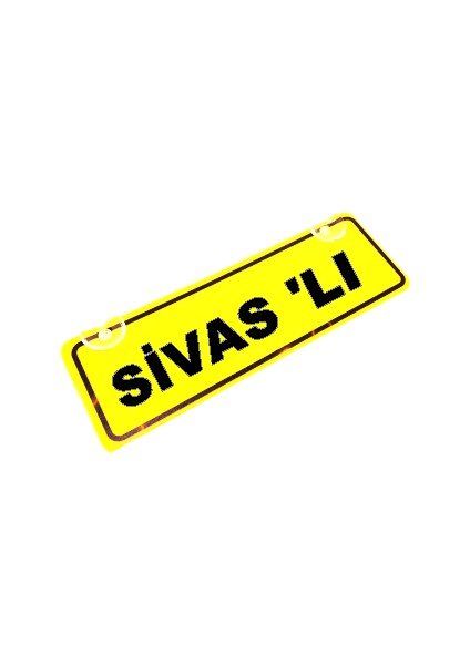 Sivas 'li Yazılı Sarı Dekor Plaka Sök Tak Pratik Yeni Nesil