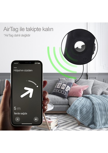 Verona Air Siyah AirTag Yuvalı Fermuarlı Unisex Hakiki Deri Cüzdan Rfıd Korumalı Minimalist Erkek Kadın Hediyelik