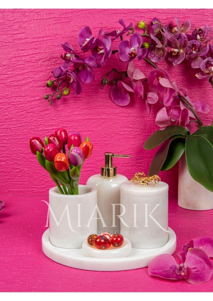 Dekoratif Beyaz Mermer Yengec Detaylı 5 Li Banyo Seti Takımı fiyatları