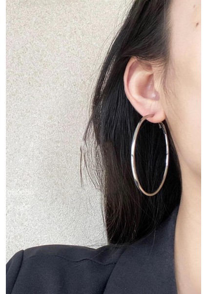 Kadın 316 L Çelik 6 cm Halka Küpe