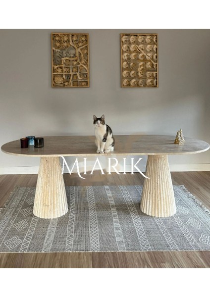 Traverten Mermer Yemek Masası Tirtoku