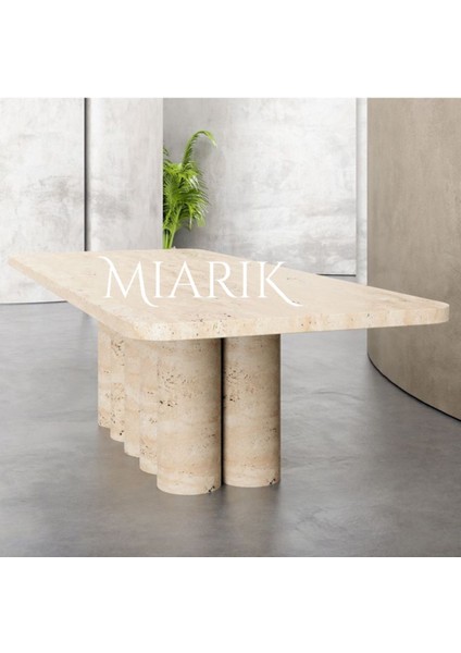 Borga Ayaklı Traverten Mermer Yemek Masası fiyatları