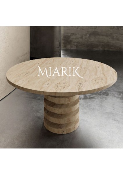 Tek Ayak Taraso Traverten Mermer Yemek Masası modelleri