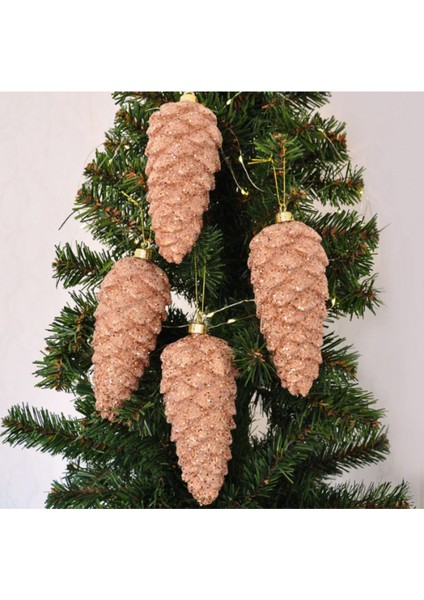 Yılbaşı Ağaç Süsü mli Kozalak 14 cm 4lü