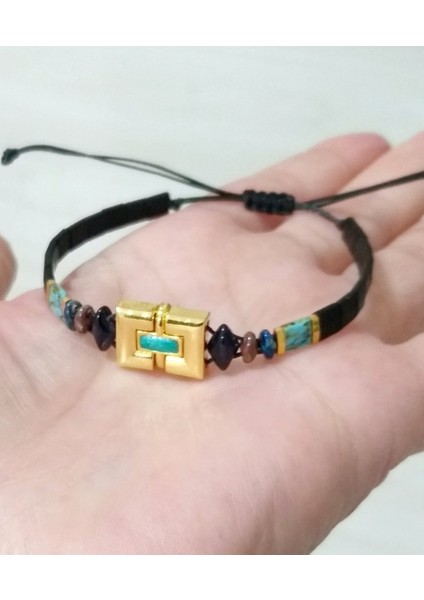 Turkuaz Rengi Mineli Pirinç Metal Matubo ve Miyuki Tila Boncuklu Bileklik modelleri