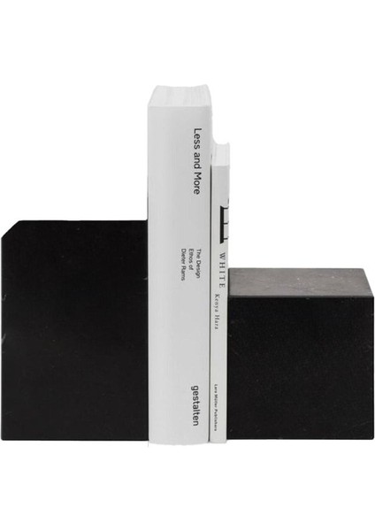 Siyah Mermer Kitap Tutucu Ikili