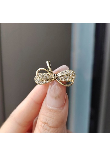 Minimal Gold Fiyonk Broş