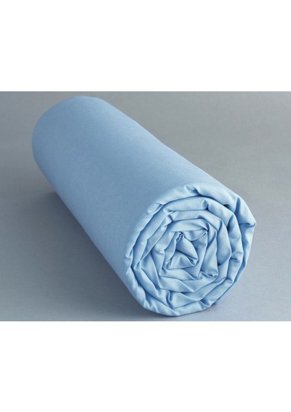 Yüzde Yüz Pamuklu Açık Mavi 100 x 200+50 x 70 Yüksek Kenarlı Tek Kişilik Lastikli Çarşaf Seti